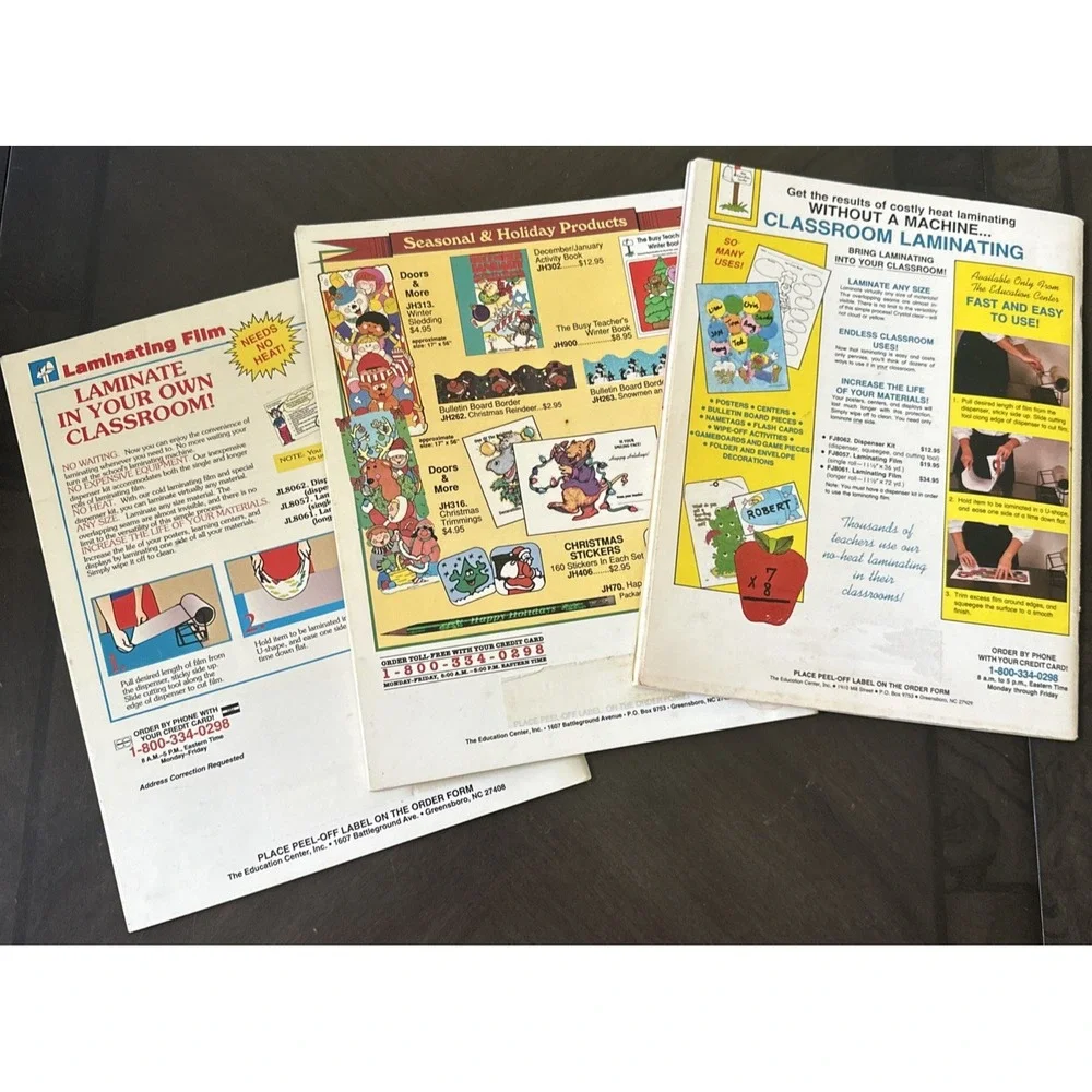 Vintage Worksheet Magazine Reproducible For Kindergarten Lot of 3 1988, 1991, 92